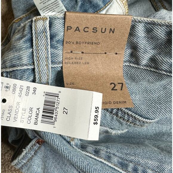 PACSUN 90's Boyfriend High Rise Relaxed Fit Distressed Denim Jeans Women's 27 - Picture 5 of 10